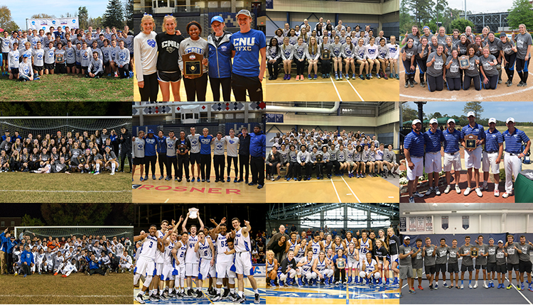Christopher Newport Sweeps 2016-17 CAC Commissioner's Cup Trophies