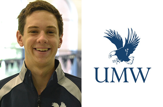 Mary Washington Freshman Kenyon Huber-Wilker Claims CAC Men's Swimming Athlete of the Week