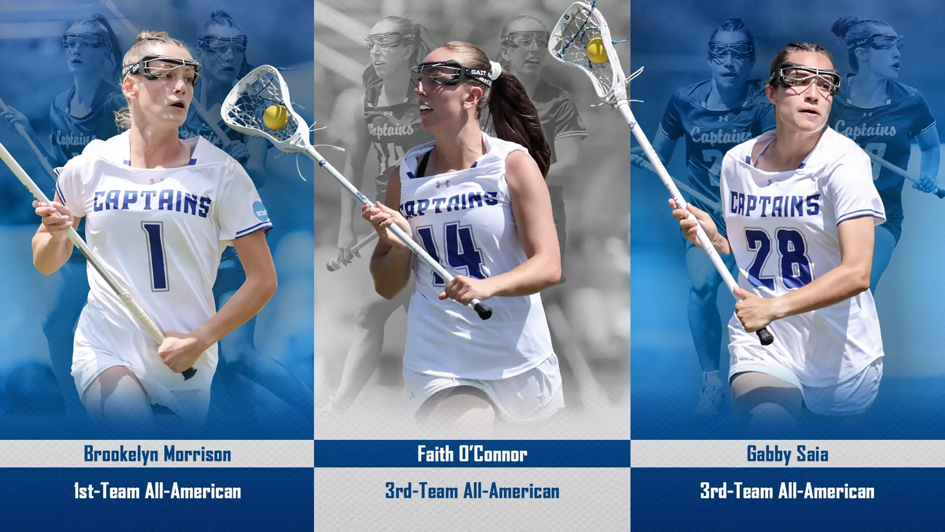CNU's Brookelyn Morrison, Faith O'Connor, and Gabby Saia Receive All-American Honors from IWLCA